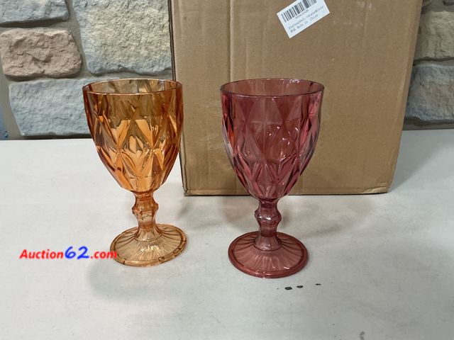 Lot 44-1796 - plastic reusable Vintage Wine Cups Multicolor, 16 Pack Appears New, A basic inspection has been given to this item. Sold AS-IS. See All Phot...