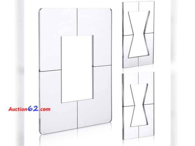 Lot 44-2868e - Sabary 3 Pack Bow Tie Inlay Kit with Frame and Bushing, Decorative Router Templates for Woodworking, Transparent Butterfly Inlay Template Se...