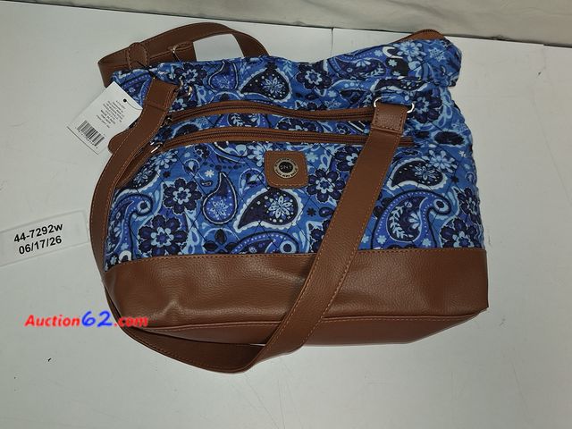 Lot 44-7292w - Blue tote bag Appears New, A basic inspection has been given to this item. Sold AS-IS.