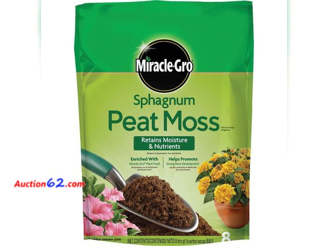 Lot 44-4039i - Miracle Gro 85278430 8 Qt Miracle-Gro Sphagnum Peat Moss 0.19-0.11-0.15 See All Photo's Not Tested Appears New, A basic inspection has been ...