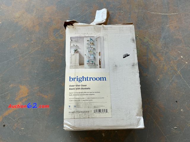 Lot 44-4112w - Over the Door Storage Rack with Mesh Baskets - Brightroom™: Metal Frame, Powder-Coated, Universal Storage, White See All Photo's Not Tested ...
