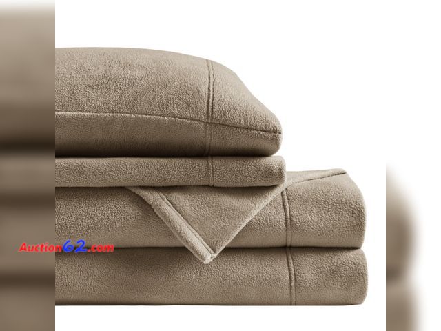 Lot 44-2588w - True North by Sleep Philosophy Micro Fleece Bed Sheet Set, Warm, Sheets with 14" Deep Pocket, for Cold Season Cozy Sheet-Set, Matching Pillo...