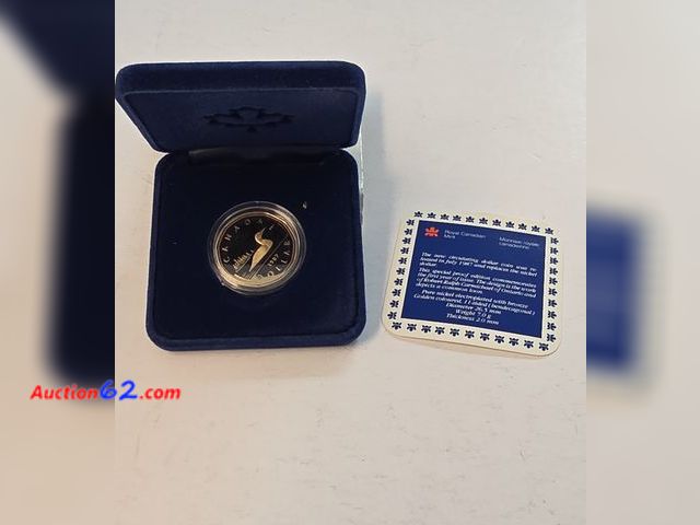 Lot 44-8322v - *BEAUTIFUL* 1987 CANADIAN PROOF DOLLAR WITH ORIGINAL MINT PACKAGING AND COA!! - T