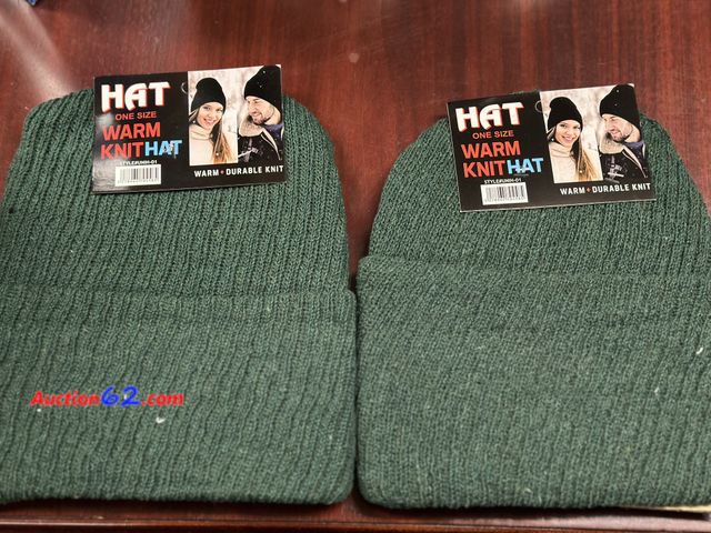 Lot 44-7503b - Lot of 2 knit sock hats with tags uni sex 1 size. NEW. See All Photo's Not Tested Never opened, Factory Sealed