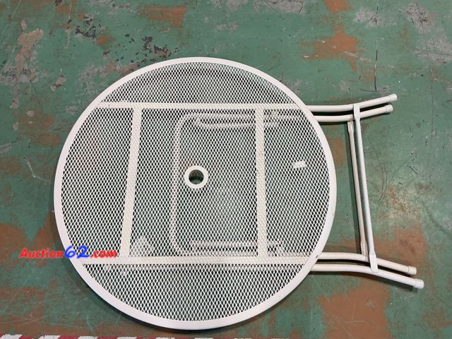 Lot 44-1305m - Target Folding Patio Bistro Table White Metal Mesh Round Not Tested See All Photo's E-Commerce Return, A basic inspection has been given to ...