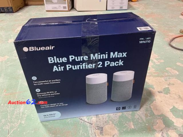 Lot 44-4080b - Retail value- $164- Blueair Blue Pure Mini Max Air Purifier  2 Pack Appears New, A basic inspection has been given to this item. Sold AS-IS....