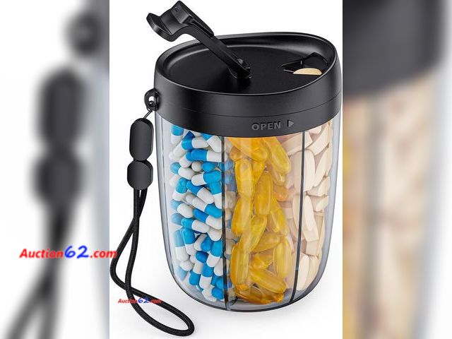 Lot 44-9065j - AUVON Large Pill Organizer With Labels Appears New, A basic inspection has been given to this item. Sold AS-IS.