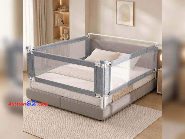 Lot 44-577e - $149.99 Retail price - Novalithic 3-Piece King Size Bed Rail for Toddlers - Adjustable Baby Bed Rail Guard, Kids Safety Bed Rail for King Si...