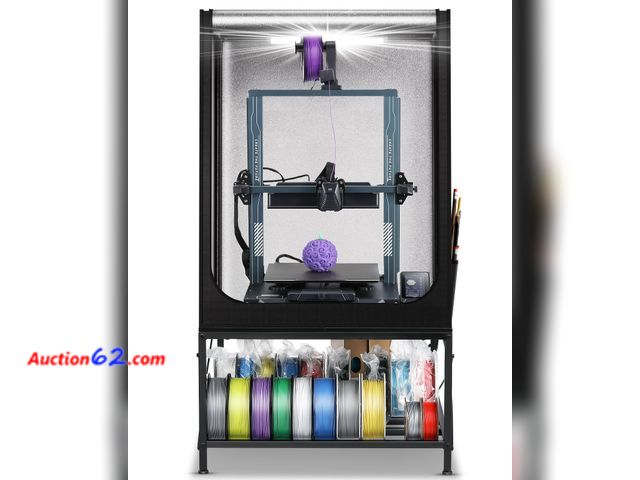 Lot 44-790 - $99.89 Retail price - 3D Printer Table with Enclosure - Heavy Duty 3D Printing Workstation with 2-Tier Filament Storage Rack, Waterproof &am...