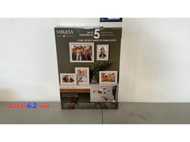 Lot 44-1634j - Mikasa Home Accents Set of 5 Enamel Frames Not Tested See All Photo's Appears New, A basic inspection has been given to this item. Sold AS-I...