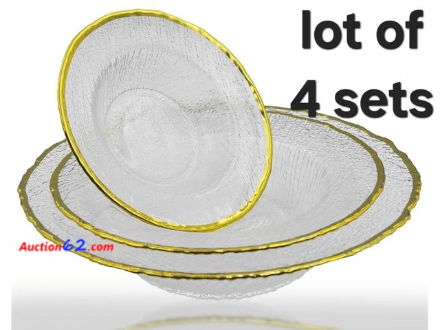 Lot 44-6989p - Lot of 4 Sets of 3 Snextek Glass Soup Bowls Appears New, A basic inspection has been given to this item. Sold AS-IS.