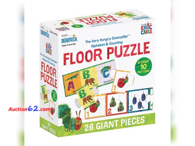 Lot 44-5616M - Eric Carle ABC &amp; 123 Two-Sided Floor Puzzle for Kids, Ages 3+ Appears New, A basic inspection has been given to this item. Sold AS-IS.