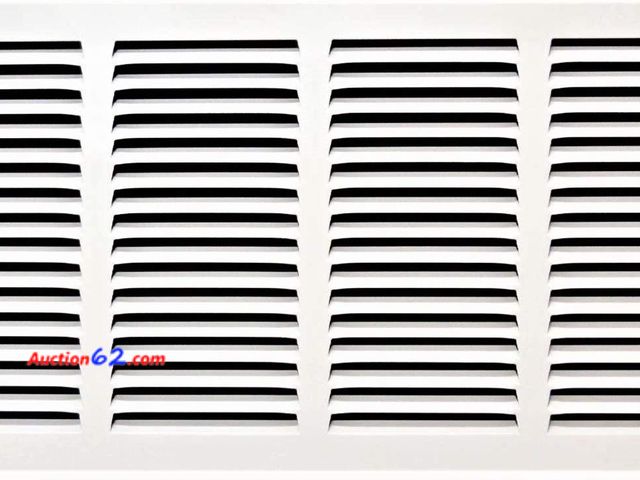 Lot 44-4056a - 24"x12" Stamped Face Steel Return Grille Vent Cover White Poweder Coating Without Frame Outside Dimension 25.75"x13.75" See All Photo's Appe...
