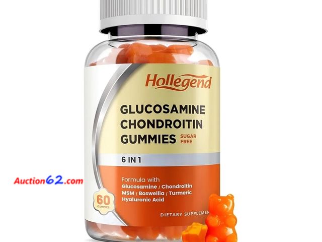 Lot 44-6882p - Glucosamine Chondroitin Gummies Sugar Free, Gummies Supplements for Adults Men &amp; Women, 60 Count Appears New, A basic inspection has bee...