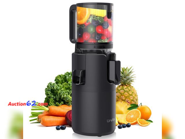 Lot 44-1598m - URVIBY Cold Press Juicer, Extra-Wide Feed Chute, Max Nutrient Retention, Slow Masticating Juicer for Whole Fruits &amp; Vegetables See All P...