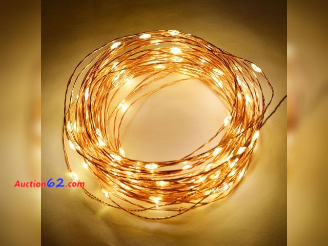 Lot 44-9081p - Copper Wire Micro Fairy String Lights with AC Plug-In Power
 Appears New, A basic inspection has been given to this item. Sold AS-IS.