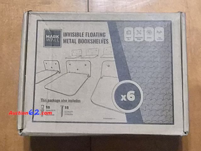 Lot 44-3020t - Set of 6 - MarkWall Invisible Floating Metal Bookshelves - White - New - See Pictures Appears New, A basic inspection has been given to this...