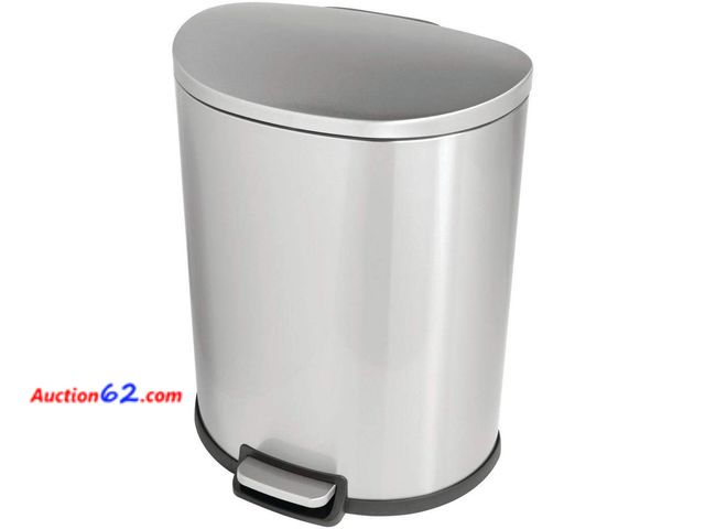 Lot 44-103f - $82.99 Retail price - StyleWell 13 Gal. Stainless Steel D-Shaped Step On Trashcan Appears New, A basic inspection has been given to this ite...