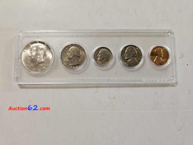 Lot 44-8348q - 1965 SPECIAL MINT SET WITH 40% SILVER KENNEDY HALF DOLLAR, WASHINGTON QUARTER, ROOSEVELT DIME, JEFFERSON NICKEL AND LINCOLN CENT.-NT