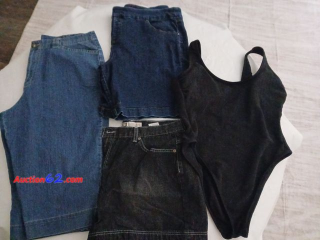 Lot 44-2002a - Women's gently used size 16 clothes.  One gently used No Boundaries bathing suit size 16/18.  One pair of Women's White Stag capris, size 16...