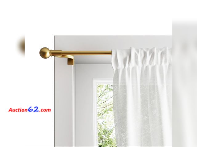 Lot 44-288p - Zenna Home Adjustable Curtain Tension Rod for Windows, No Drill Expandable Tension Curtain Rod with Decorative Ball Finials, Easy Install Sm...