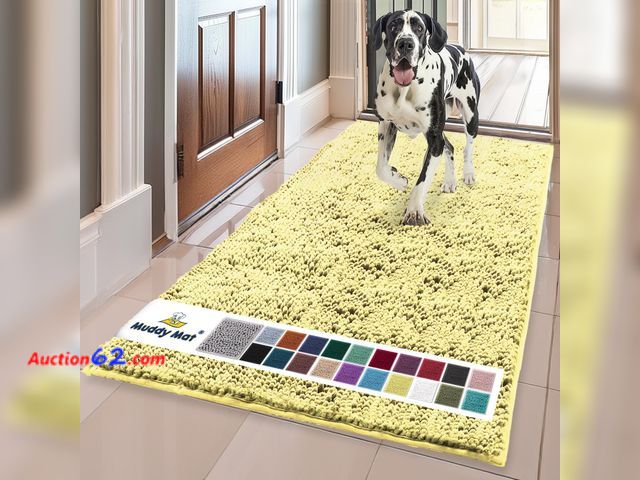 Lot 44-920m - Muddy Mat® | Super Water Absorbent Door Mat Indoor, Microfiber Quick Dry Chenille Entryway Rug, Slip Resistant Front Door Mat, Indoor Mats f...