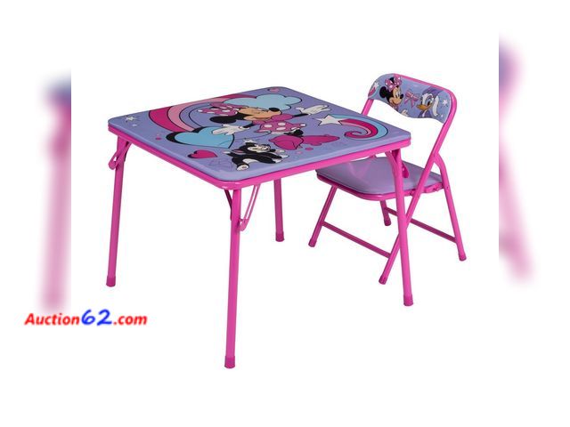 Lot 44-871r - Disney Minnie Mouse Junior Table and Chair Furniture Set for Kids for Activity Drawing and Eating Appears New, A basic inspection has been g...