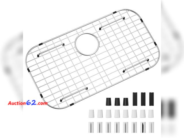 Lot 44-252 - Sink Protector Grid 26-1/16" x 14-1/16", Rear Drain with Corner Radius 3-1/2", 304 Stainless Steel Material (Rear Drain) Appears New, A basi...