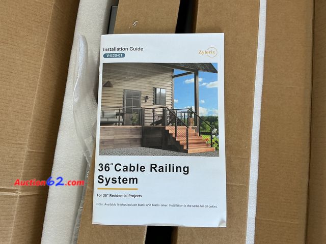 Lot 44-788 - $150 Retail price - Zytorix 36" Cable Railing System Residential Projects See All Photo's Not Tested Appears New with box damage