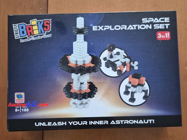 Lot 44-4008p - Strictly BRIKS - Space Exploration Set 3in1 - 188 Pieces - Compatible with Legos - New in Sealed Box - See Picture Never opened, Factory Sea...