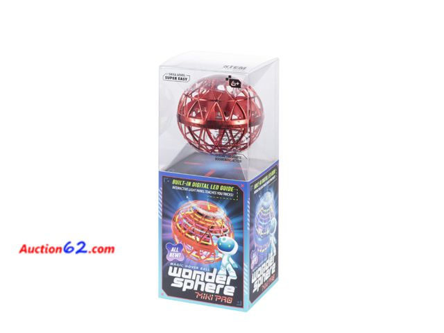Lot 44-1683e - Wonder Sphere Mini Pro Magic Hover Ball for Kids Aged 6+ in Red See All Photo's Not Tested Appears New with box damage Dirty