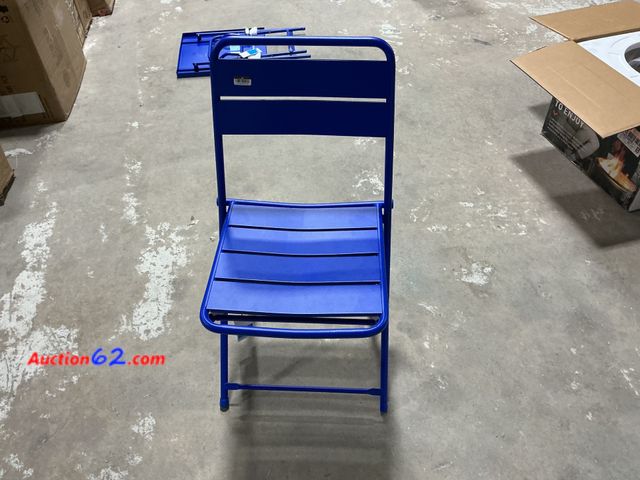 Lot 44-1572w - Unbranded Folding Chair, Blue, Portable Seating Not Tested See All Photo's Appears New, A basic inspection has been given to this item. Sold...