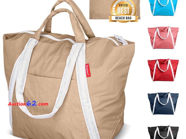Lot 44-9085 - Retail of $35.99-Bodysurf Packable Travel Beach Tote Bag, Ripstop Nylon, Waterpoof, Sand Proof Fabric, Lightweight, Packable &amp; Foldable ...