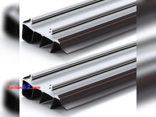 Lot 44-1662w - Briwooody 2 Pack 36" Replacement Door Sweep Hardware Double Bubble Kerf Door Sweep Door Bottom with Vinyl Fins Weather Stripping Door Seal f...