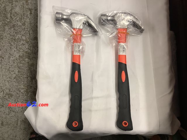 Lot 44-6033a - Lot of 2 12 oz orange fiberglass handle claw hammers. Appears New, A basic inspection has been given to this item. Sold AS-IS. See All Photo...