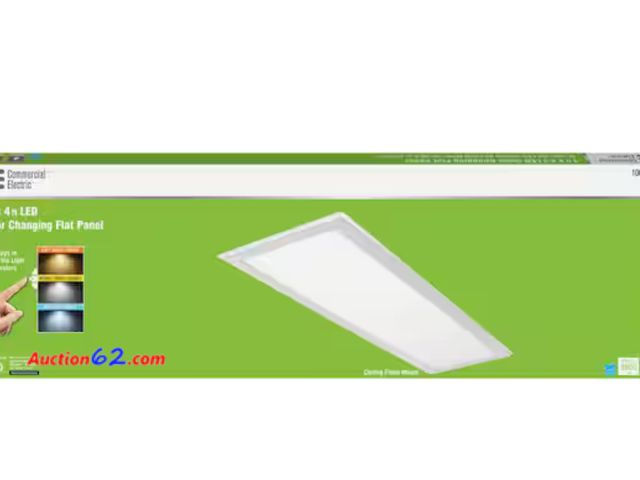Lot 44-146w - Retail of $106-1 ft. x 4 ft. 50W Dimmable White Integrated LED Edge-Lit Deco Flat Panel Flush Mount Ceiling Light Appears New, A basic inspe...