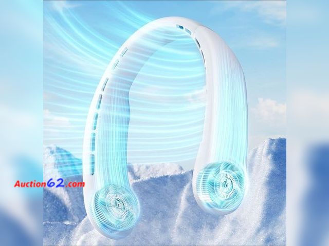 Lot 44-6774g - RANVOO Portable Neck Cooling Fan -Ergonomic Fit, Adjustable Customize Size, Rechargeable Personal Ultra Lightweight Wearable Fan Appears New