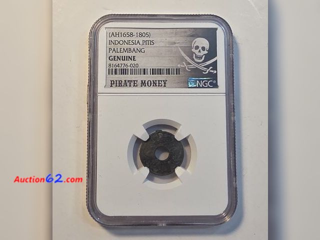 Lot 44-8339k - **VERY SCARCE** (1658-1805) INDONESIA PALEMBANG PITIS PIRATE MONEY GRADED GENUINE BY NGC!! AWESOME GRADED PIECE FOR YOU PIRATE FANS OUT THER...