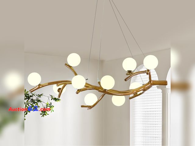 Lot 44-1167o - $259.99 Retail price - LUJIAODS 31.5in Modern Chandelier Ceiling Light Fixture,10-Light Sputnik Chandeliers Resin Mid Century Chandelier Ove...