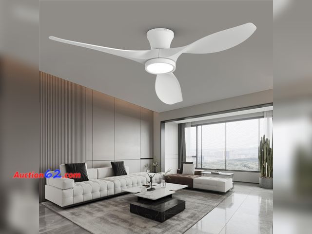Lot 44-2785 - $109.63 Retail price - TALOYA 52 inch Ceiling Fans with Lights Remote Control, Modern Low Profile Ceiling Fan with Quiet Reversible DC Motor...