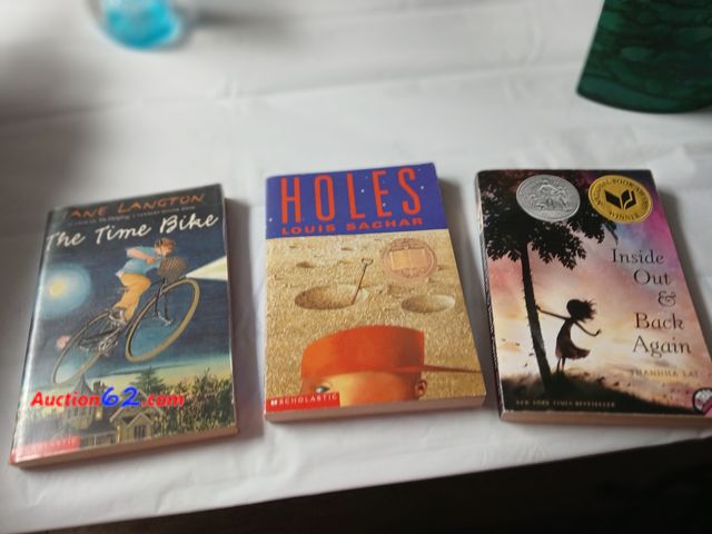 Lot 44-2130g - Gently used books, Holes, Inside out and back again, The Time Bike.  See photos. Used See All Photo's Added today