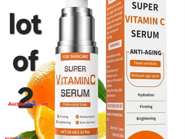 Lot 44-6854p - Lot of 2 Super Vitamin C Serum All-In-One Hydrating Anti-Aging Formula - Vitamin C, Hyaluronic Acid, Vitamin E, Caffeine, Hydrating, Lifting...