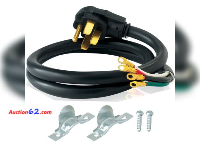 Lot 44-710p - Eastman 4 Feet Electric Range Cord, 40 Amps 4-Prong Wire, 61271 Appears New, A basic inspection has been given to this item. Sold AS-IS. Not...