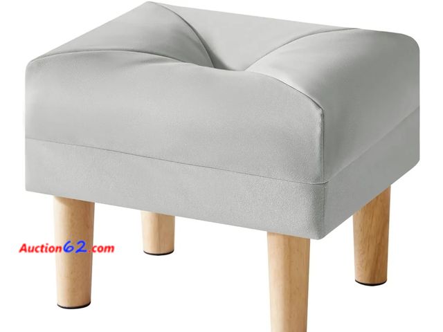 Lot 44-6974p - YMYNY Small Footstool Ottoman, Footrest with Sponge Padded Seat, 15.75" D × 11.42" W×12.6" H Gray  Appears New, A basic inspection has been ...