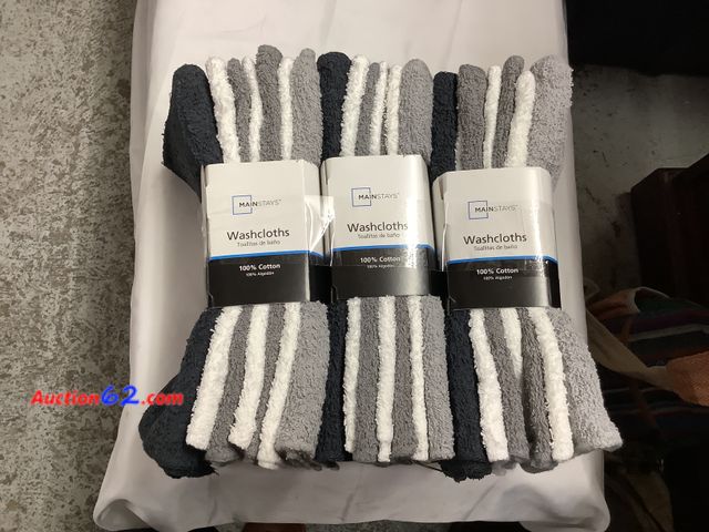Lot 44-6063w - 3 sets of 18 pack color washcloths, New. See All Photo's Not Tested Never opened, Factory Sealed