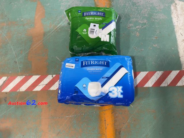 Lot 44-900p - FitRight OptiFit Briefs Medium &amp; Underwear Ultra 3X - Incontinence Care Combo Pack E-Commerce Return, A basic inspection has been given ...