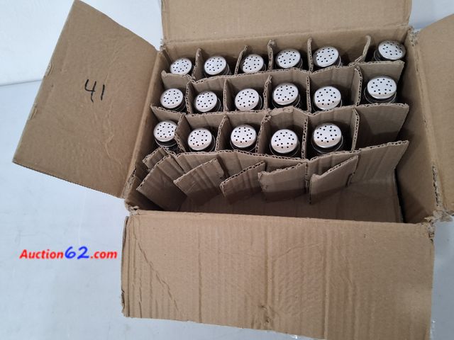 Lot 44-7212e - 41 glass salt shakers bulk with stainless lids tops 2.7 Oz small spice shaker  E-Commerce Return, A basic inspection has been given to this ...