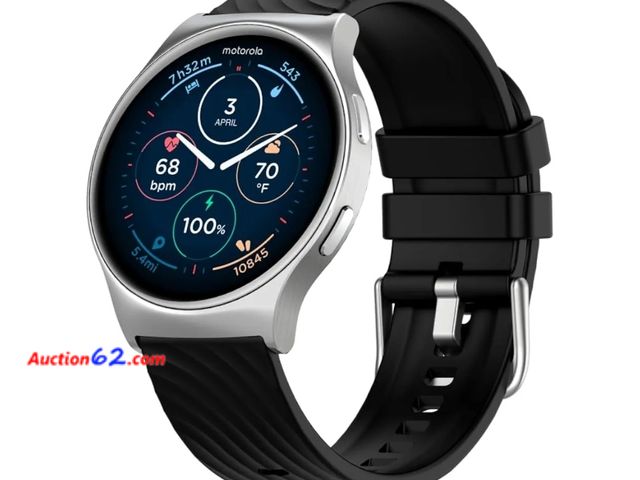 Lot 44-6549p - Motorola Moto Watch 120 - Premium Bluetooth Smartwatch with AMOLED Display, 10-Day Battery, Heart Rate &amp; SpO2 Tracking, Fitness &amp; He...