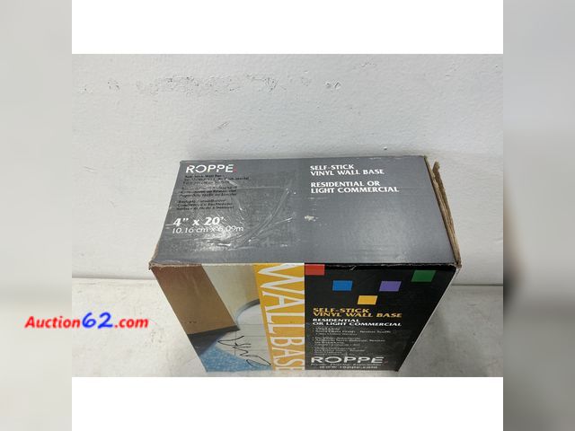 Lot 44-743i - ROPPE Self-Stick Vinyl Wall Base - Residential/Light Commercial, 4" x 20' Not Tested See All Photo's Appears New with box damage
