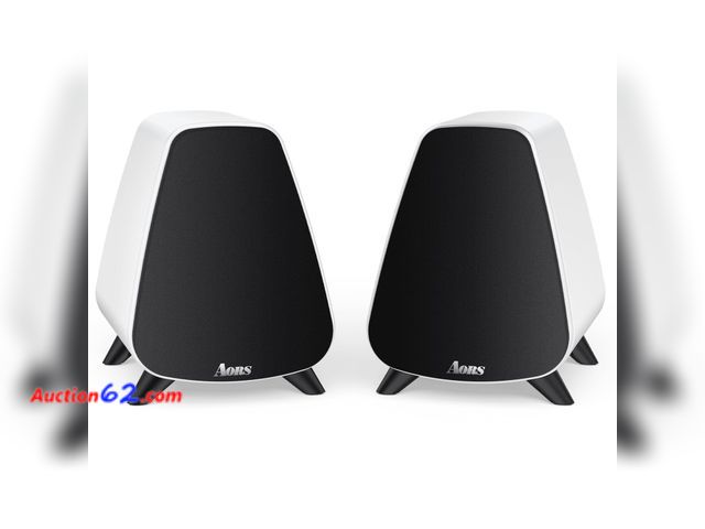 Lot 44-9061m - $139.99 Retail price - Retail of $139.99-AORS AS31 Active Bookshelf Speakers Bluetooth 5.3, 2-Way Stereo PC Desktop 80W RMS/3-inch Bass/Midr...